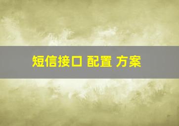 短信接口 配置 方案